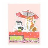 Grußkarte - 3D Card - Shiba and Spring