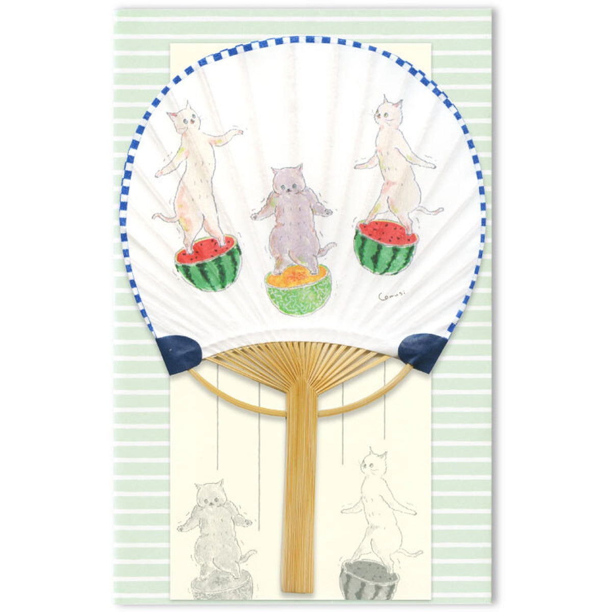 Grußkarte - Tokoro Komugi - Summer - Bamboo Fan