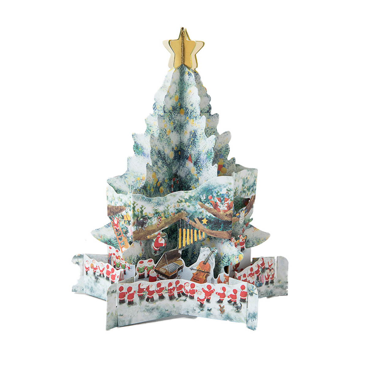 Grußkarte - Mini Santa - Panorama Pop-Up Card