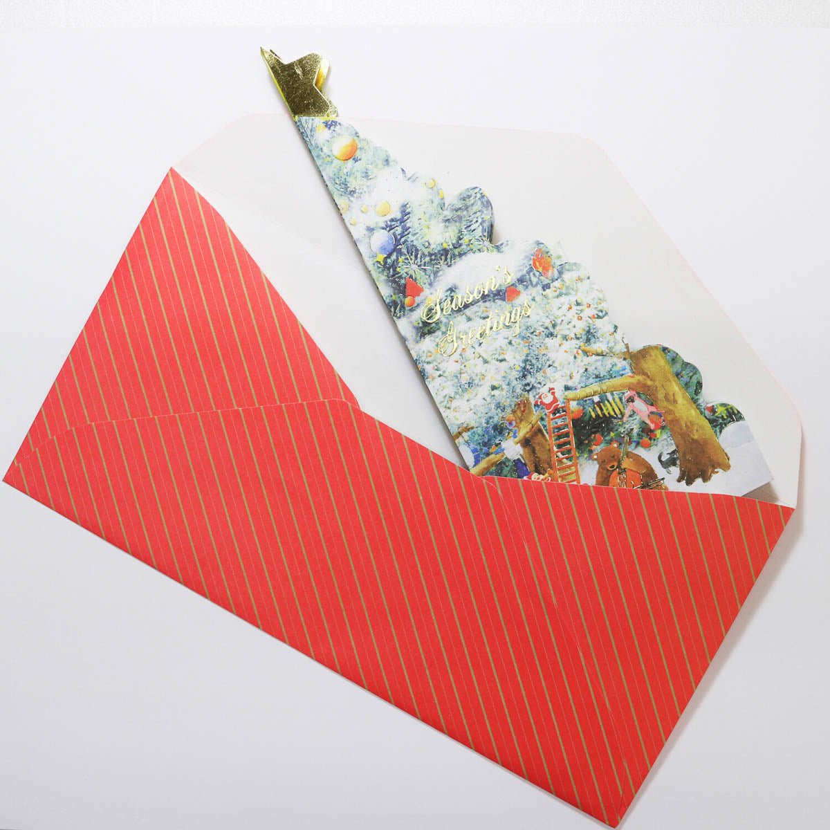 Grußkarte - Mini Santa - Panorama Pop-Up Card