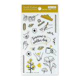 Journalsticker - Pine Book - Clear Sticker - Gold Line Drawings