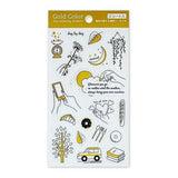 Journalsticker - Pine Book - Clear Sticker - Gold Line Drawings