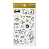 Journalsticker - Pine Book - Clear Sticker - Gold Line Drawings