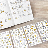 Journalsticker - Pine Book - Clear Sticker - Gold Color - Handwritten Schedule Seal