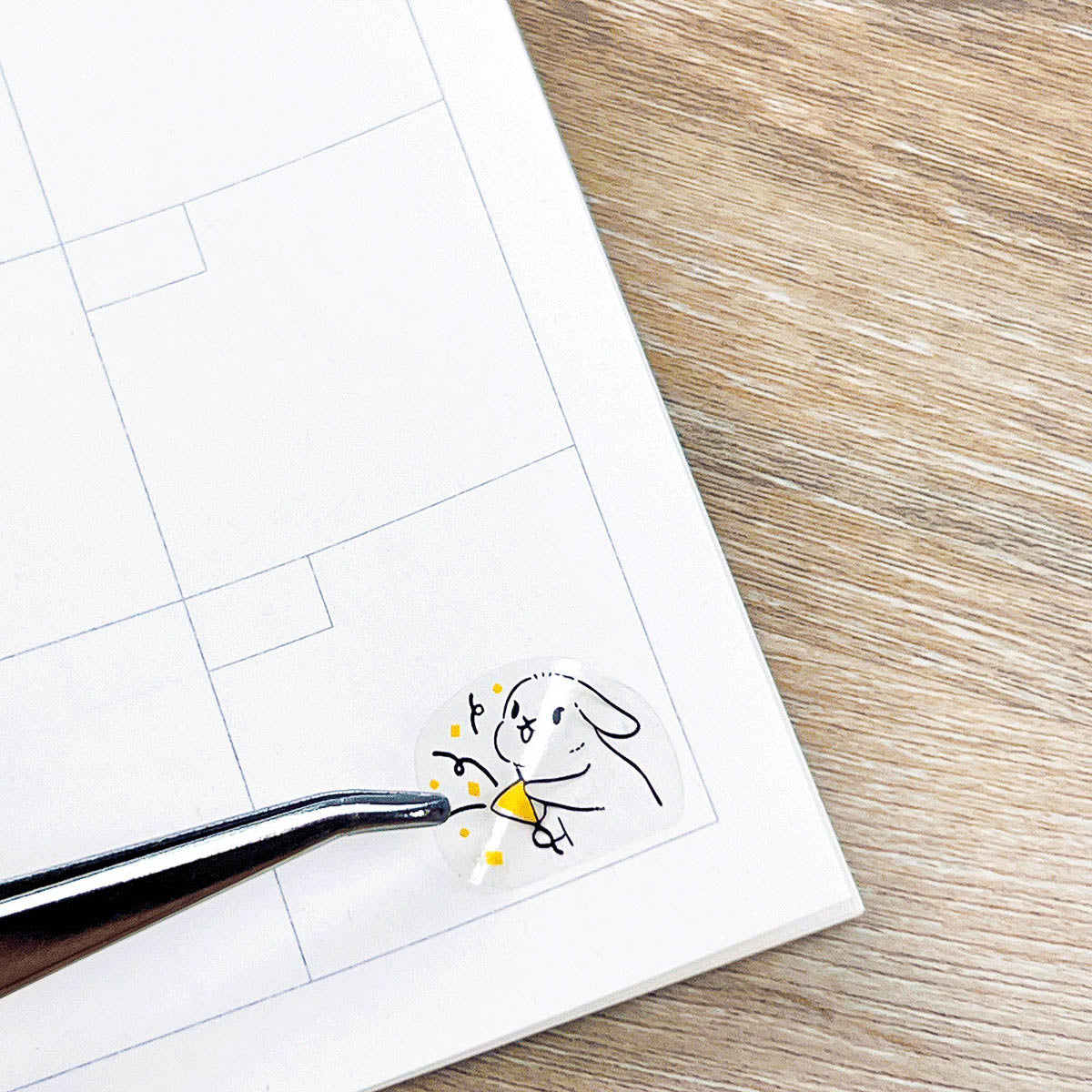 Journalsticker - Pine Book - Clear Sticker - Gold Color - Handwritten Schedule Seal