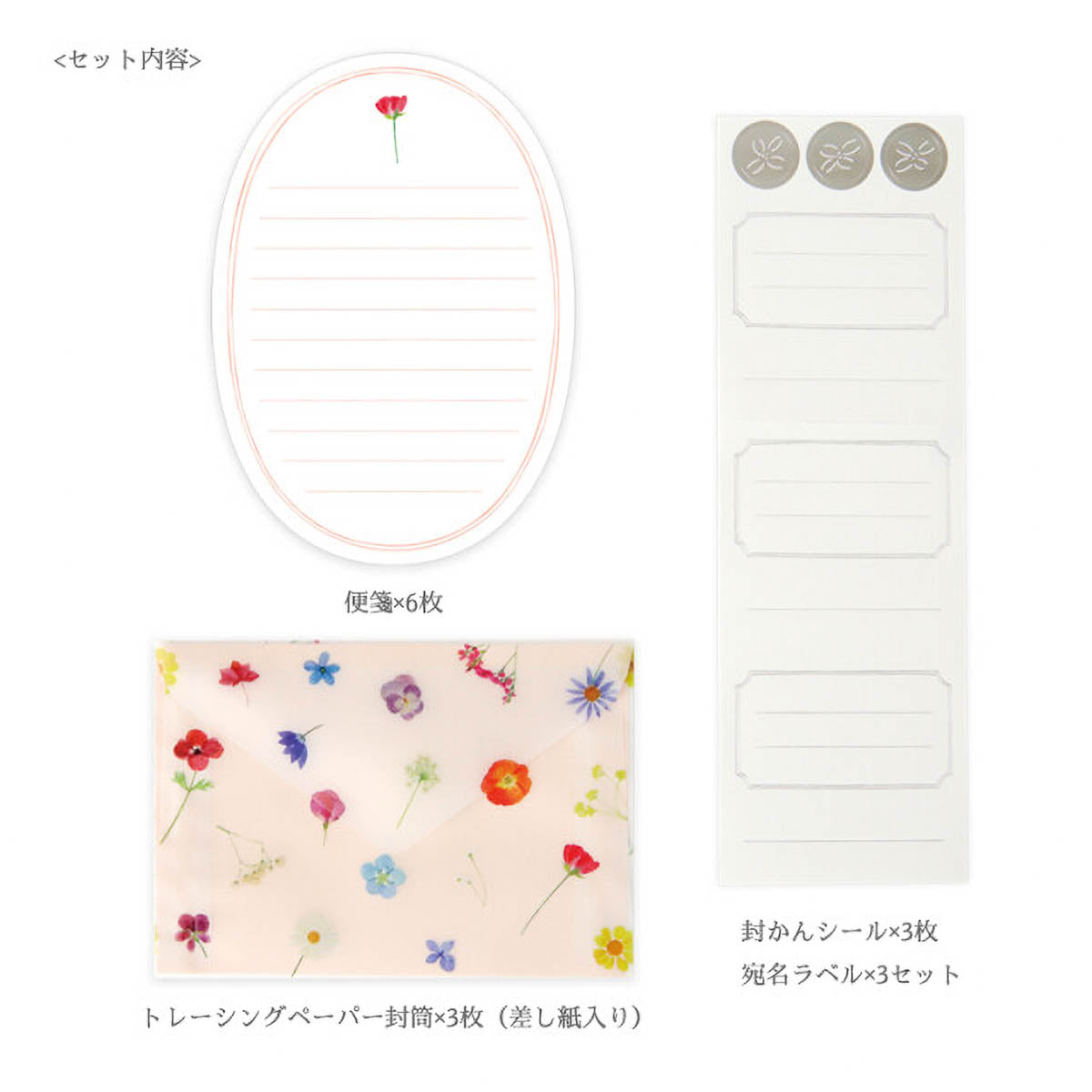 Briefpapier-Set - Somokka - Pressed Flowers