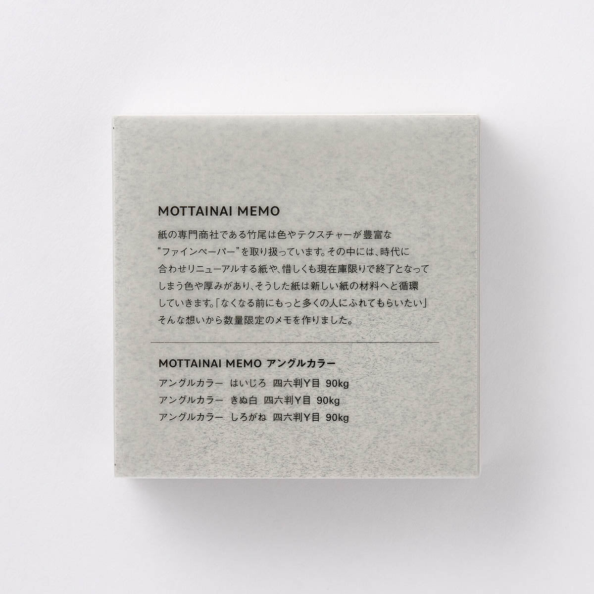 Notizblock - Takeo Paper - MOTTAINAI MEMO - 2024