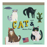Notizblock - Greeting Life - Kahoko Sodeyama - Square Memo - Cat