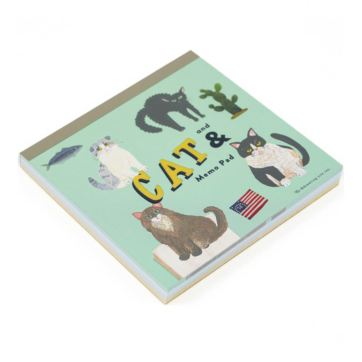 Notizblock - Greeting Life - Kahoko Sodeyama - Square Memo - Cat