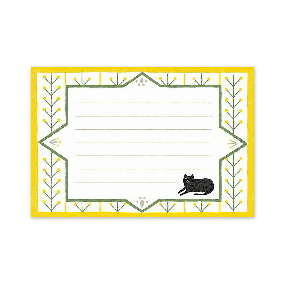 Mini-Brief - Schwarze Katze und Blumen