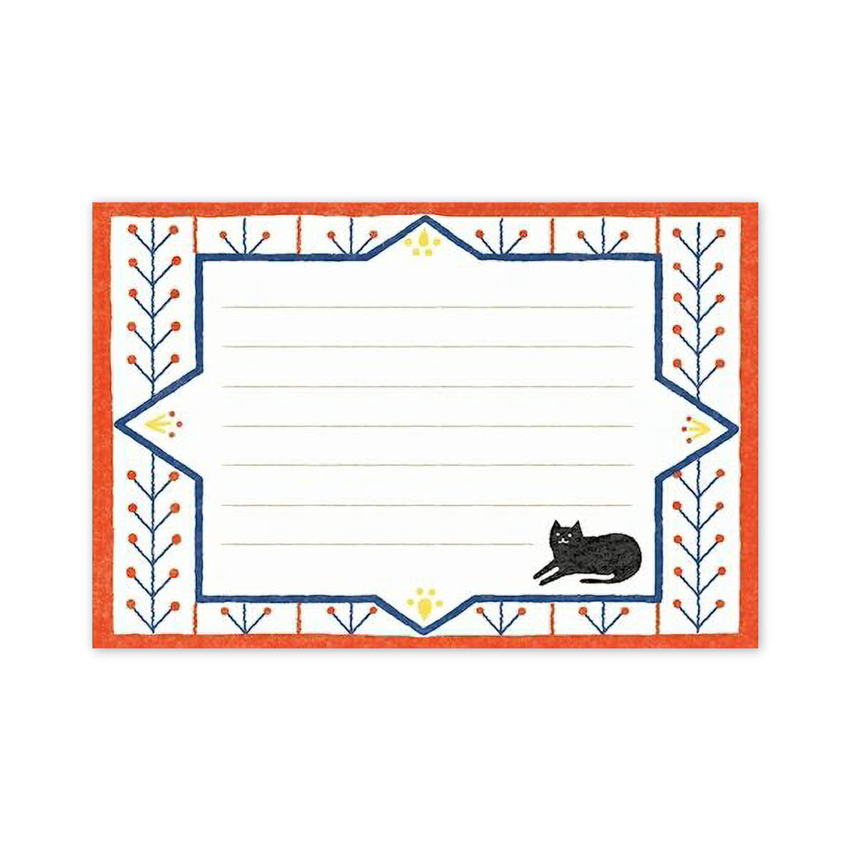 Mini-Brief - Schwarze Katze und Blumen