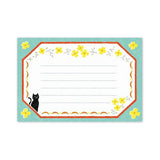 Mini-Brief - Schwarze Katze und Blumen