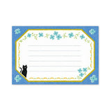 Mini-Brief - Schwarze Katze und Blumen