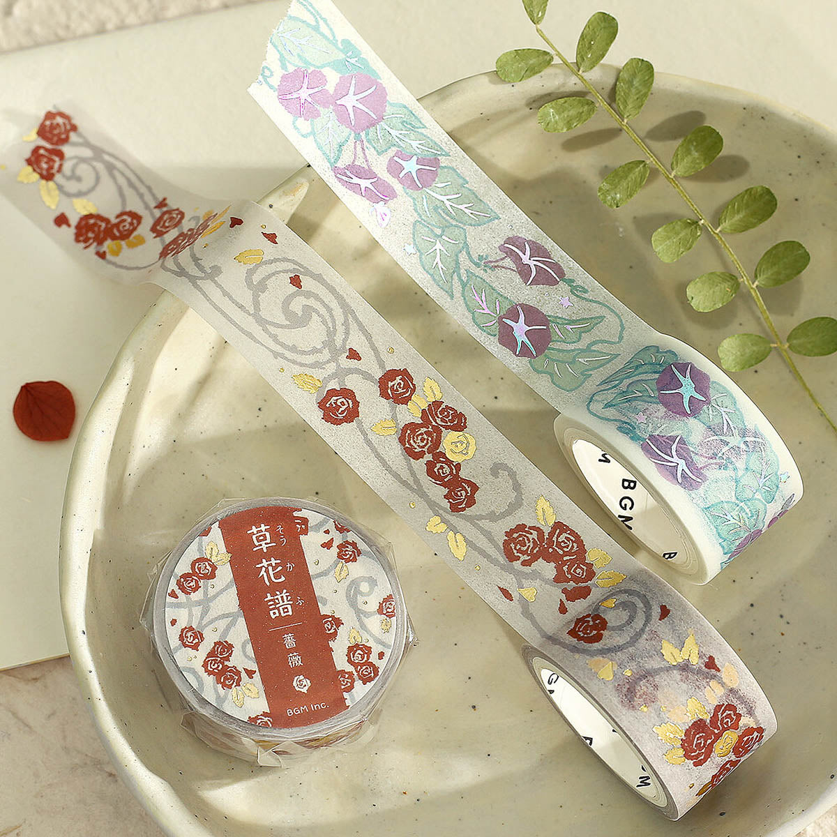 Masking Tape - Foil Stamp »Kusahanafu« Flower Music