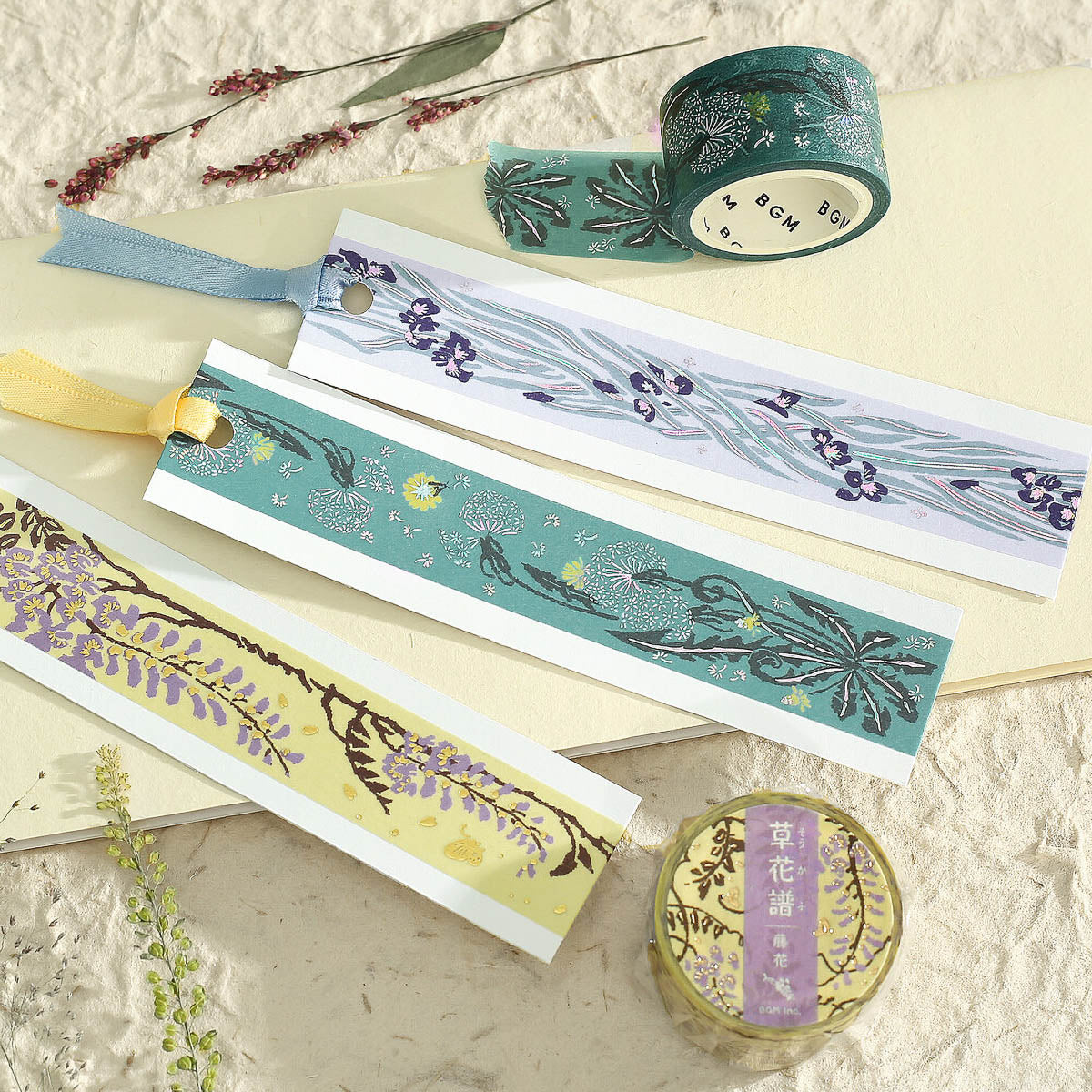 Masking Tape - Foil Stamp »Kusahanafu« Flower Music