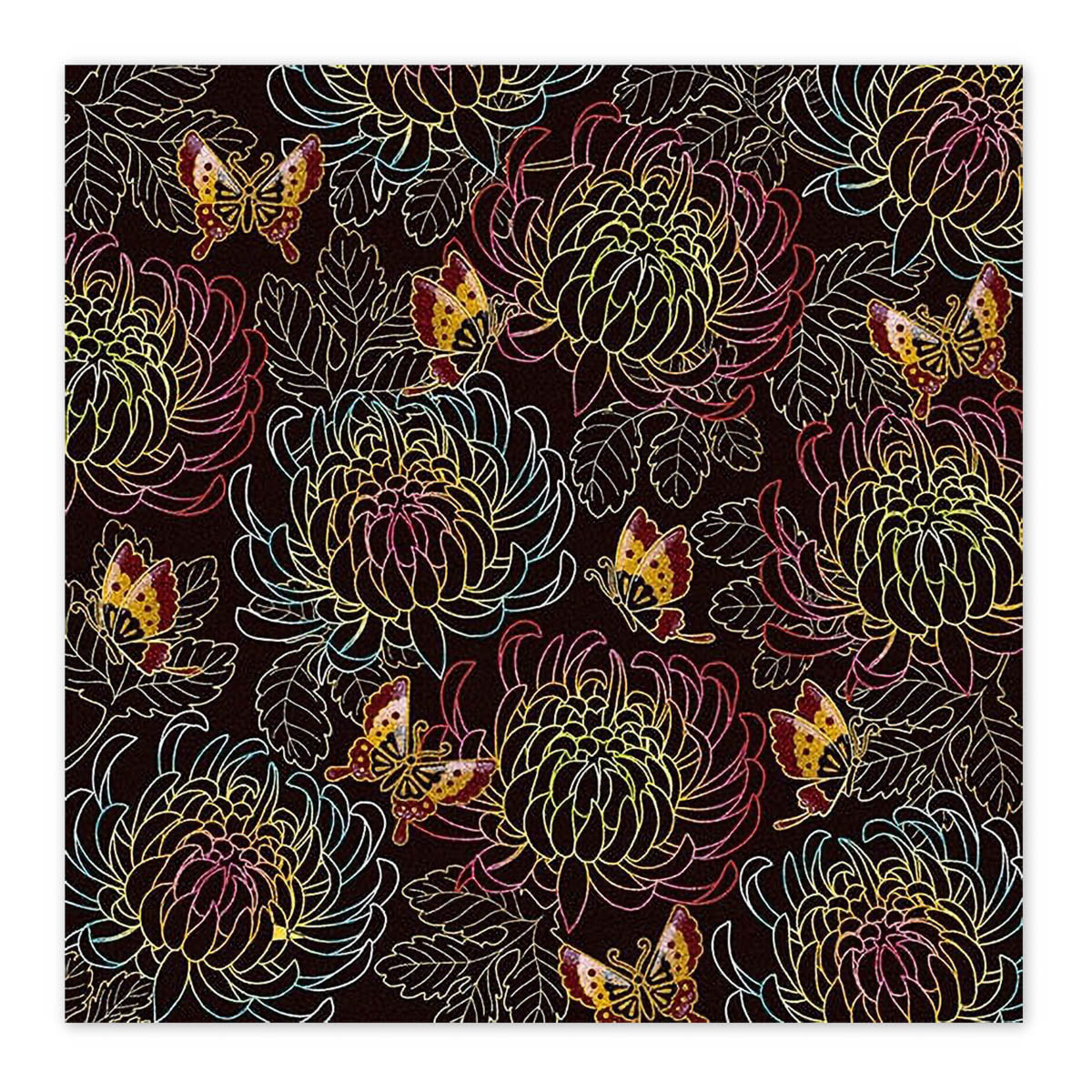 Origami Papier - Washi Chiyogami - Black
