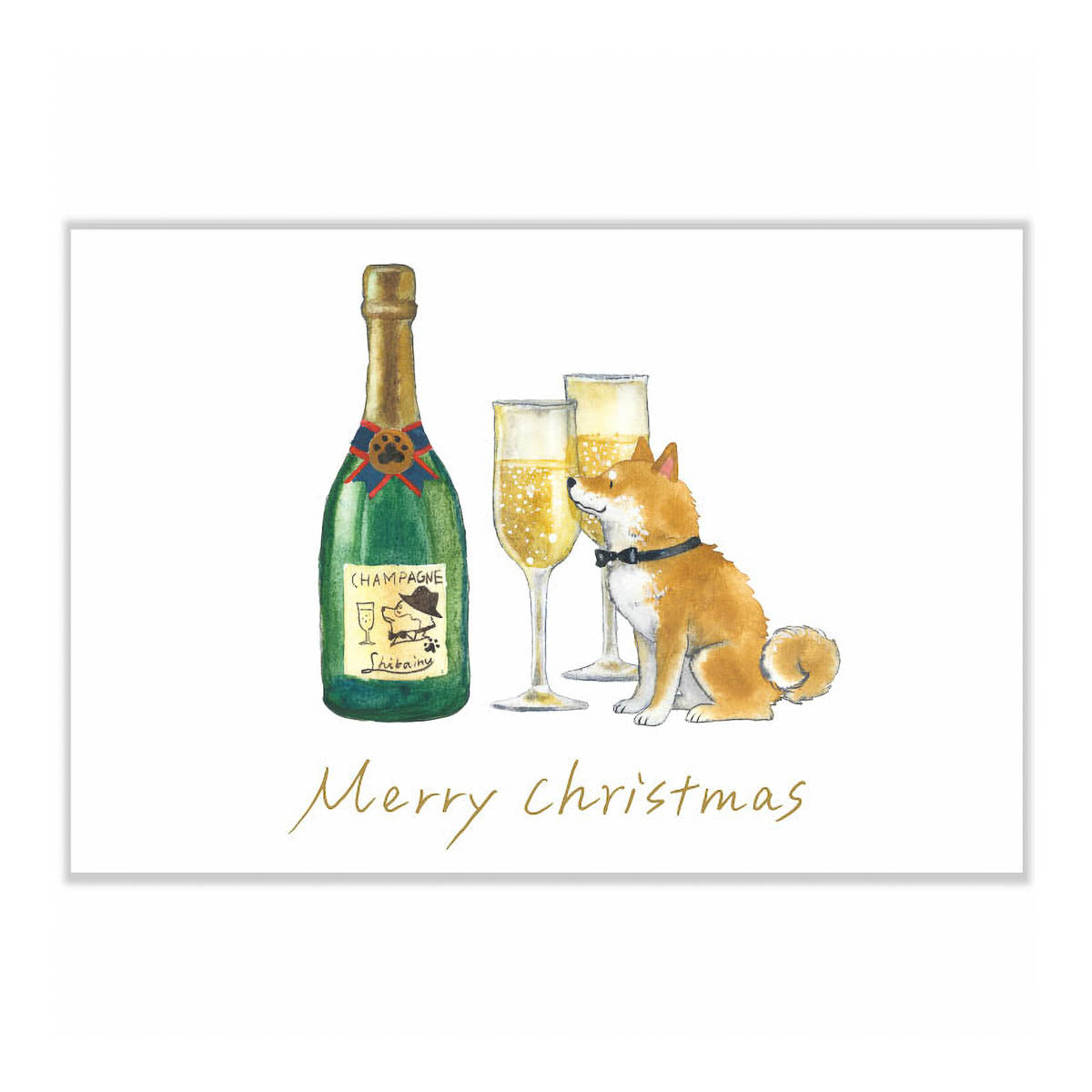 Postkarte - Shiba Inu and Christmas