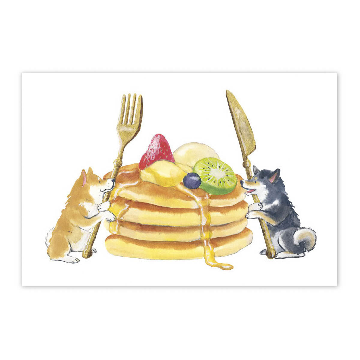 Postkarte - Natsuka Murata - Shiba Inu and Snacks (2024)
