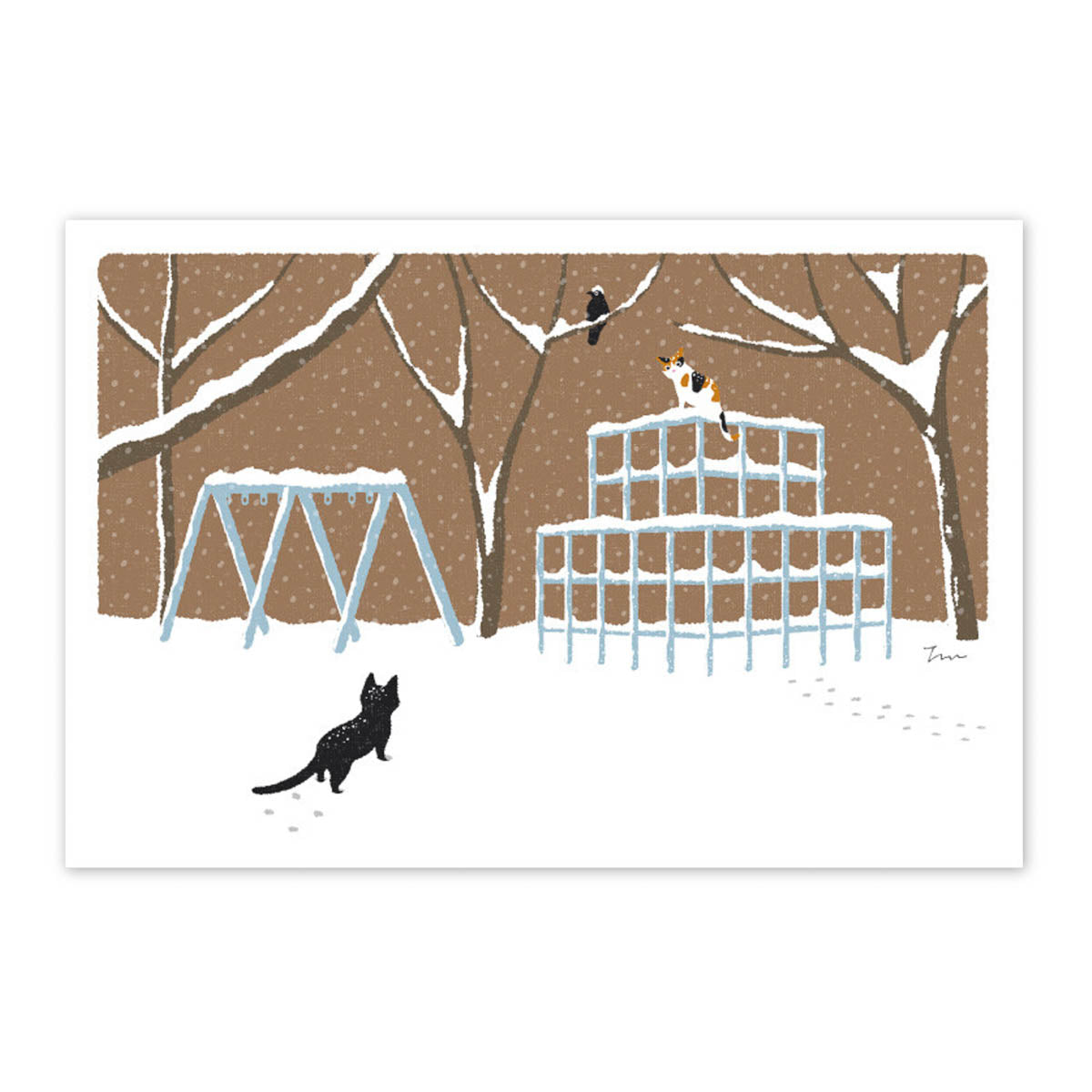Postkarte - Travel Cat - Winter