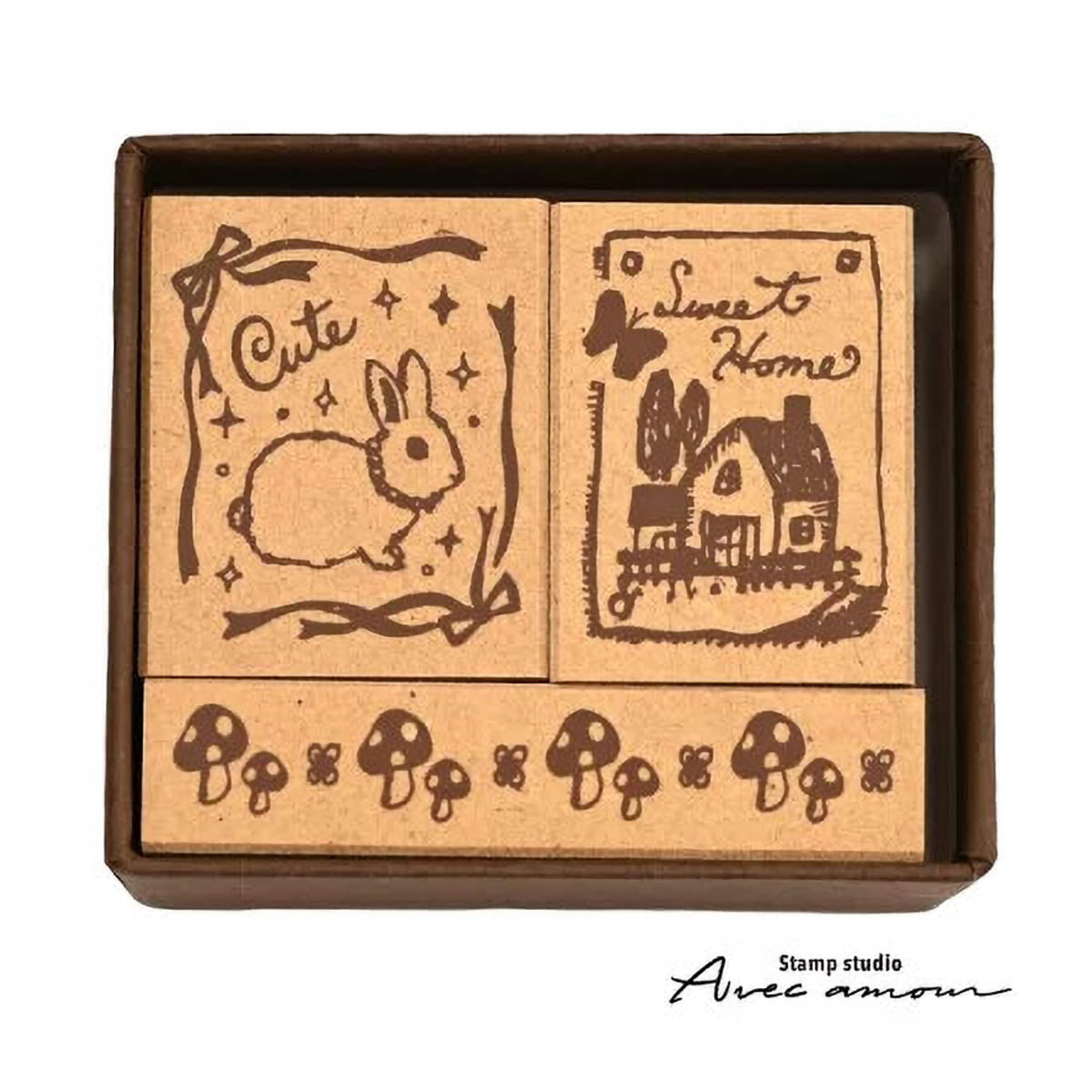 Stempel (Gummi) - Antique Stamp - Set of 3