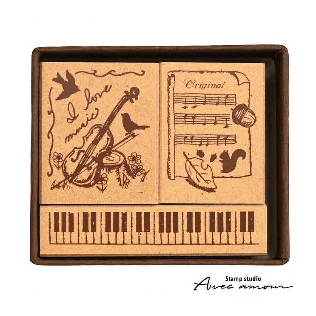 Stempel (Gummi) - Antique Stamp - Set of 3