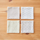 Sashiko-Tuch - hidamari - 10 x 10 cm (4 Stück)