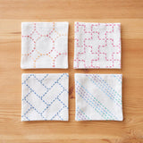 Sashiko-Tuch - hidamari - 10 x 10 cm (4 Stück)