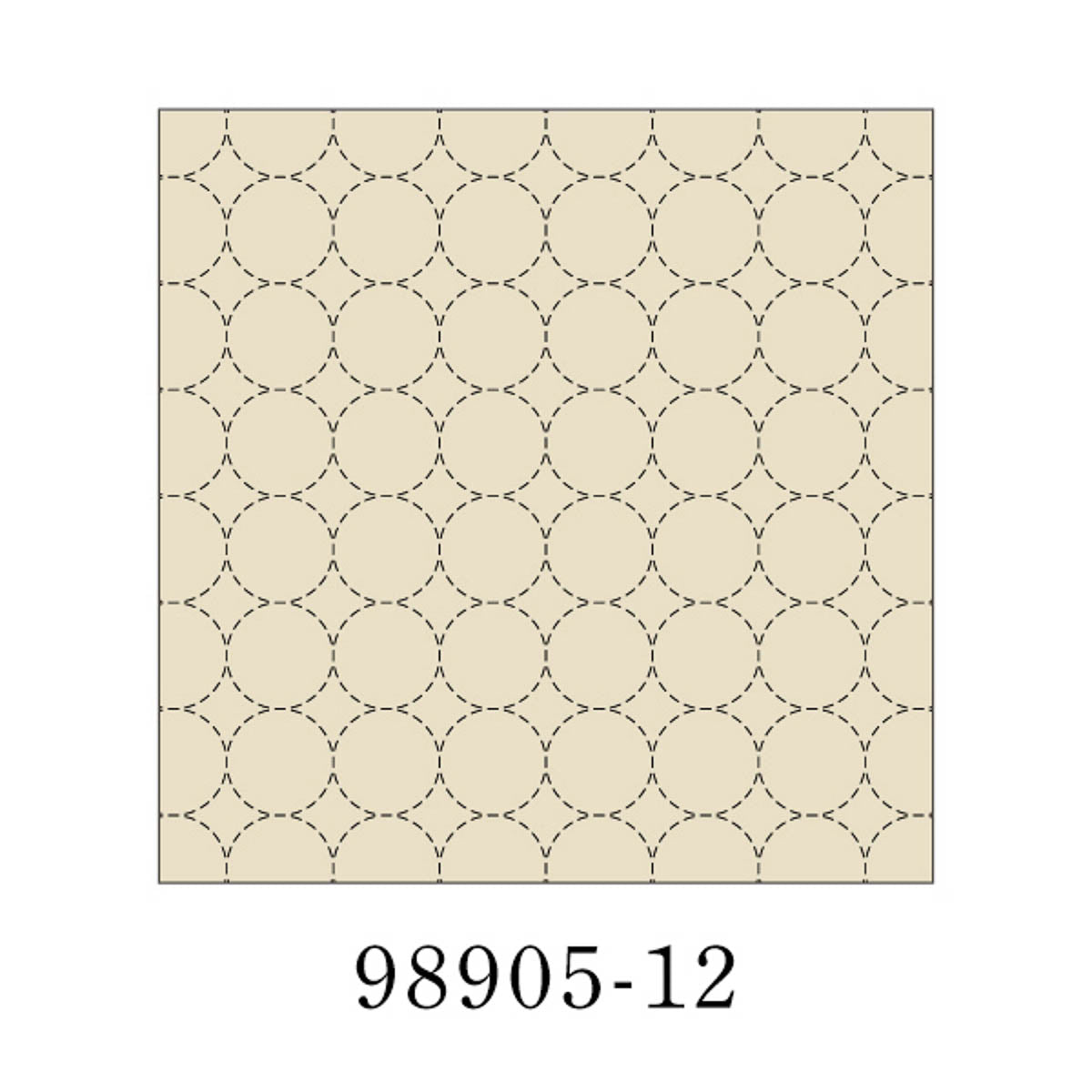 Sashiko-Tuch - COSMO - hidamari - 32 x 32 cm - Circle